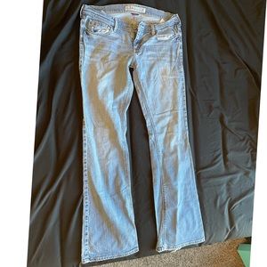 Hollister jeans. Vintage distressed low rise flare leg